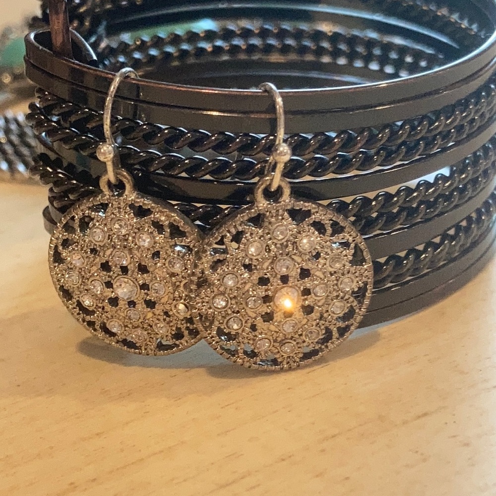 Mandala rhinestone earrings